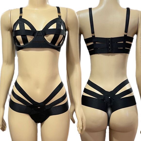 Victoria’s Secret Luxe Seriously sexy Set Balconette bra & Cheeky thong black - Picture 2 of 3